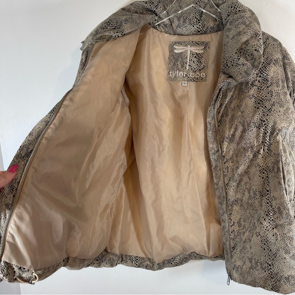 Tyler Boe Python Puffer Bomber Jacket Full Zip Wi… - image 4